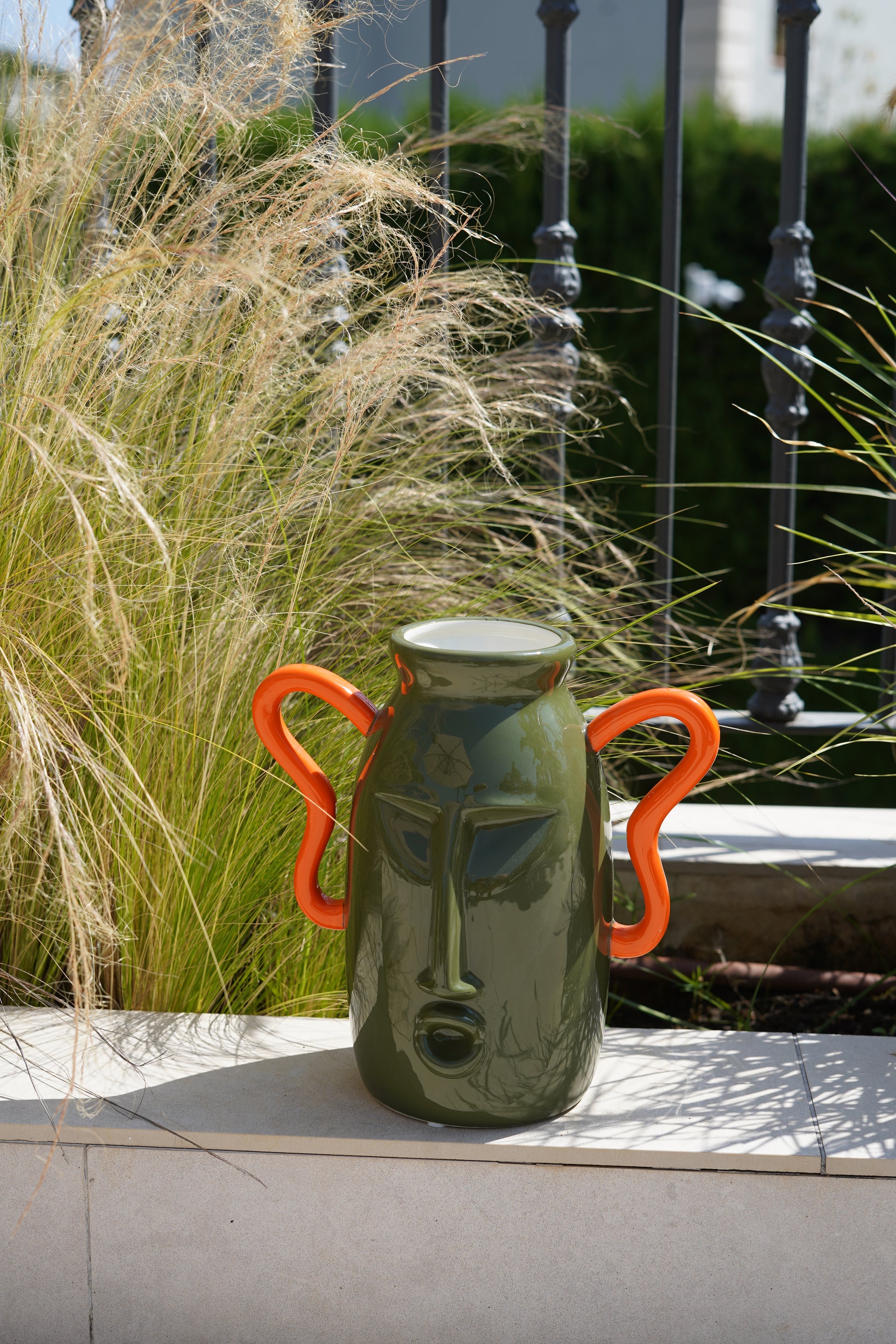 ~ Green & orange vase “Federico”