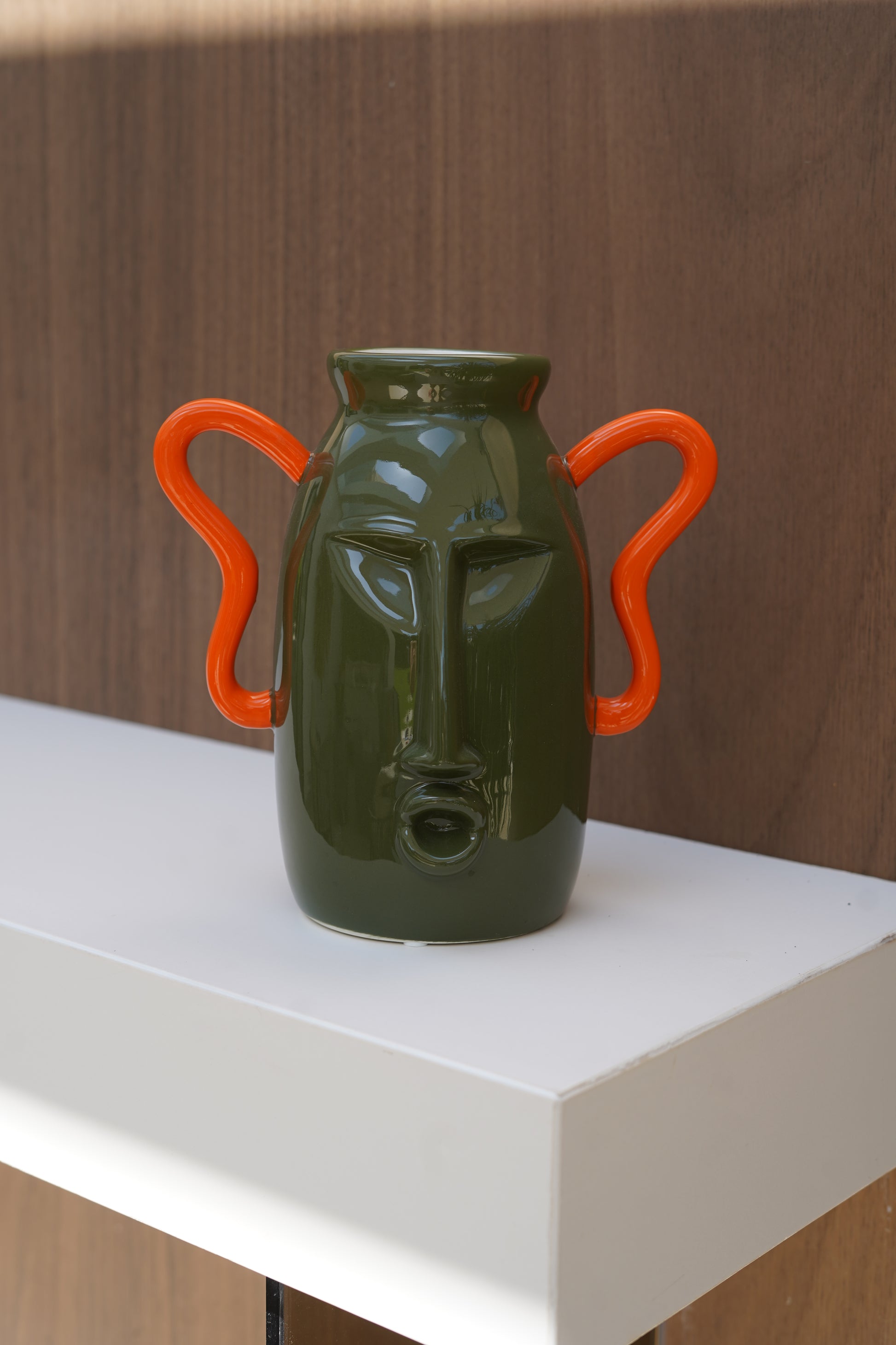 ~ Green & orange vase “Federico”