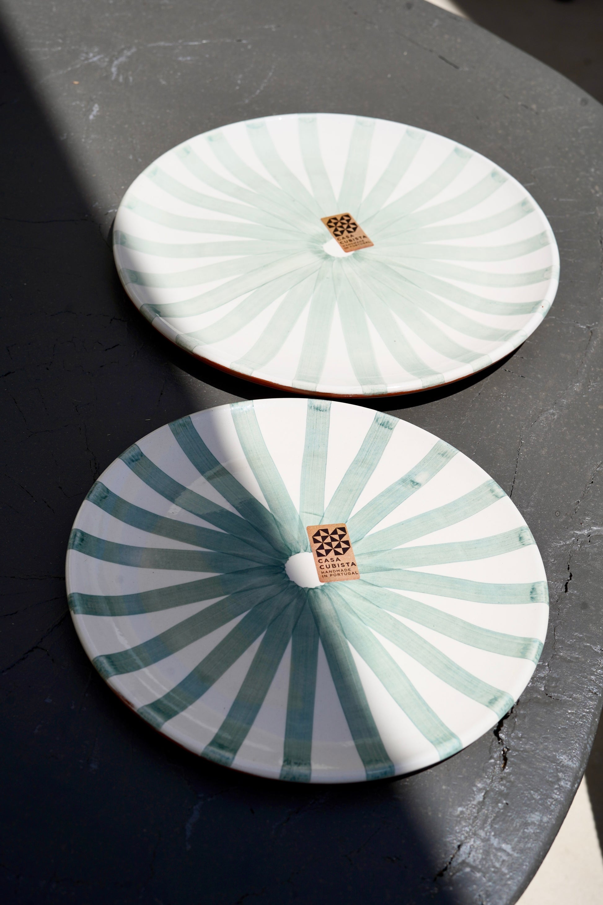 ~ Handmade ceramic plate in “sage” large