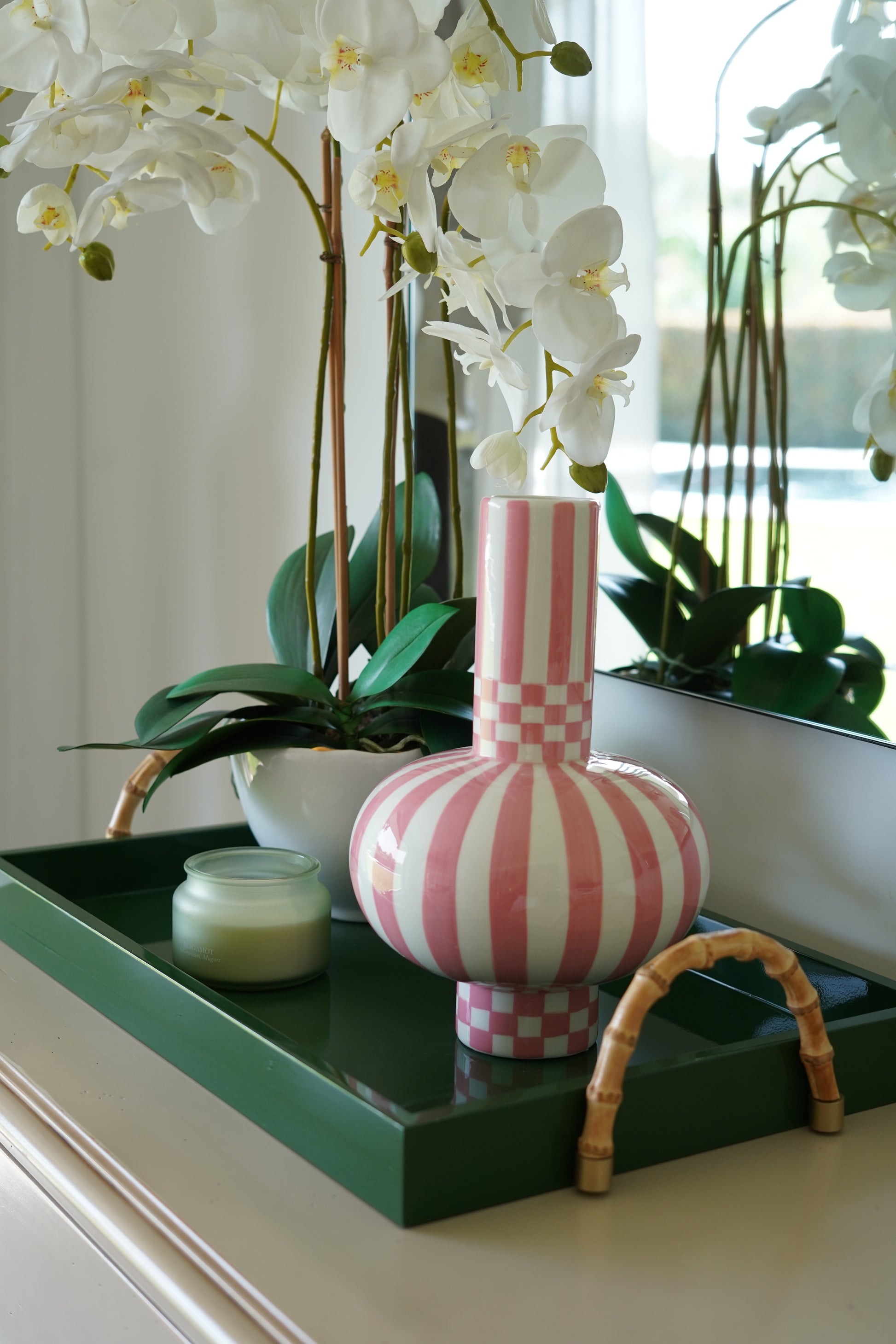 ~ Pink & white vase “Gabriel”