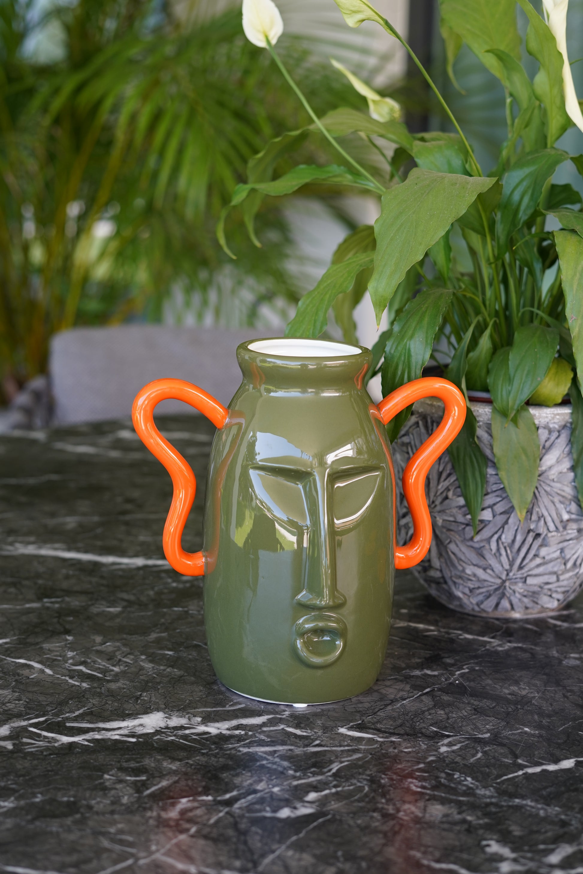 ~ Green & orange vase “Federico”