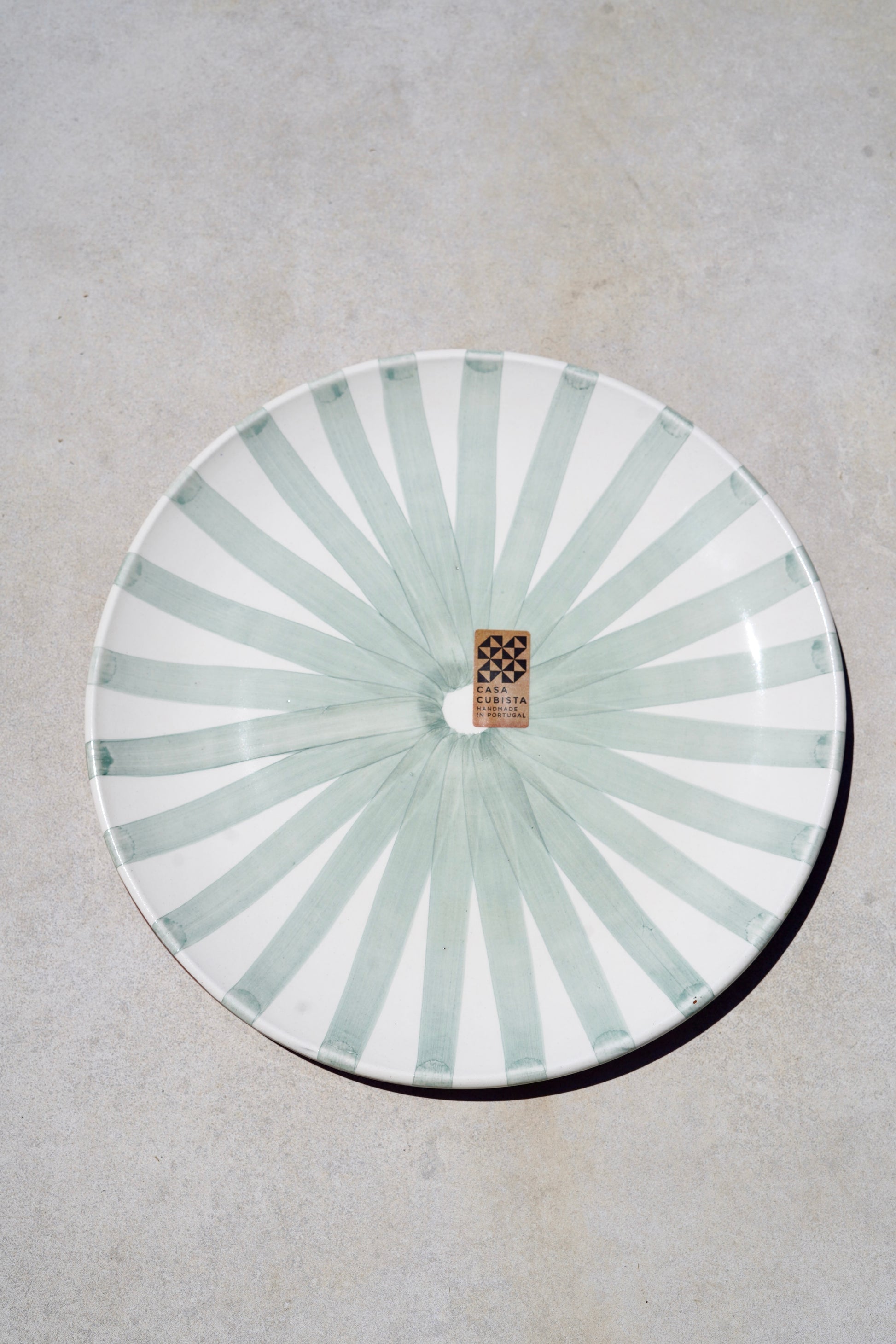 ~ Handmade ceramic plate in “sage” large