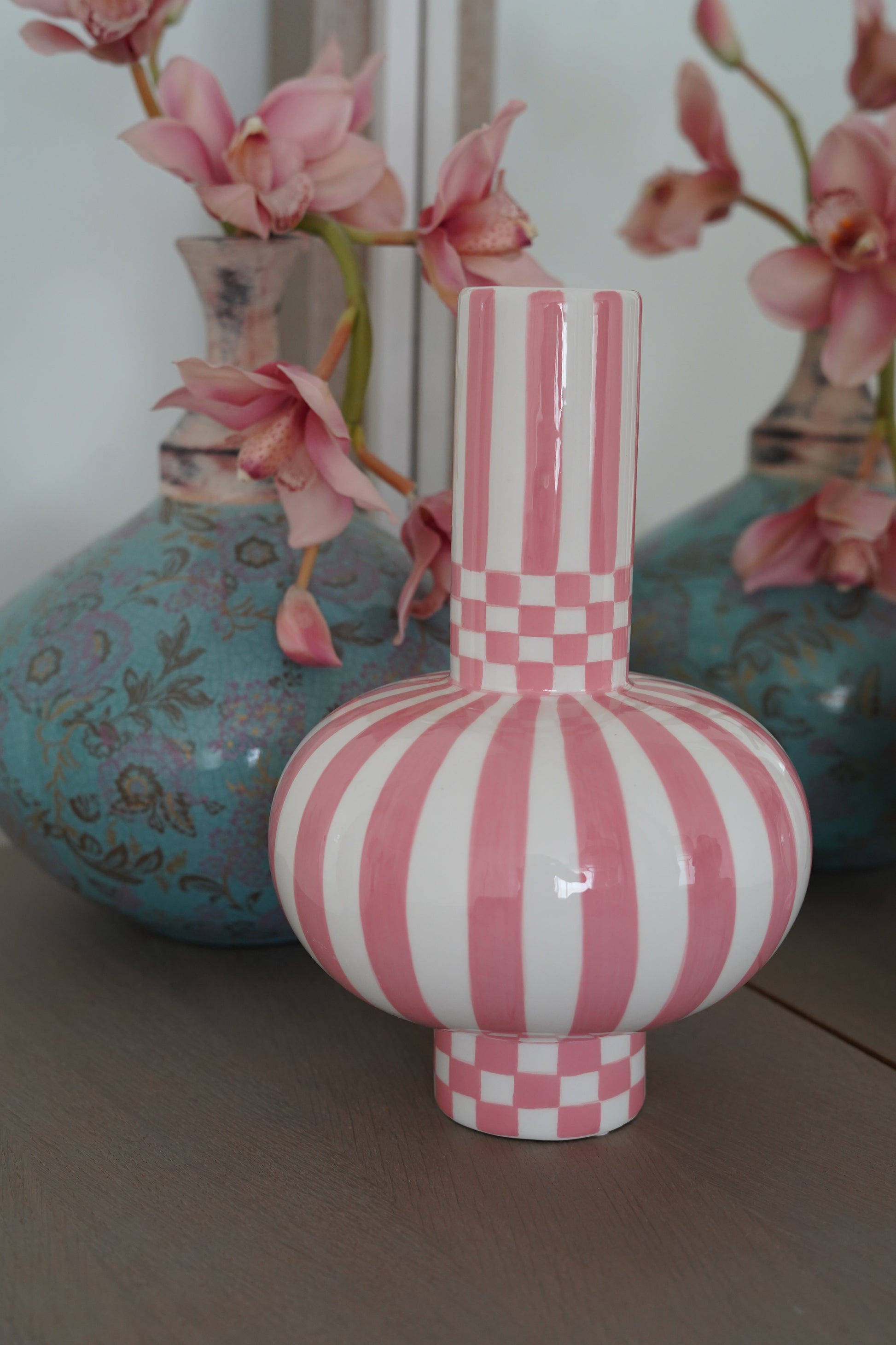 ~ Pink & white vase “Gabriel”