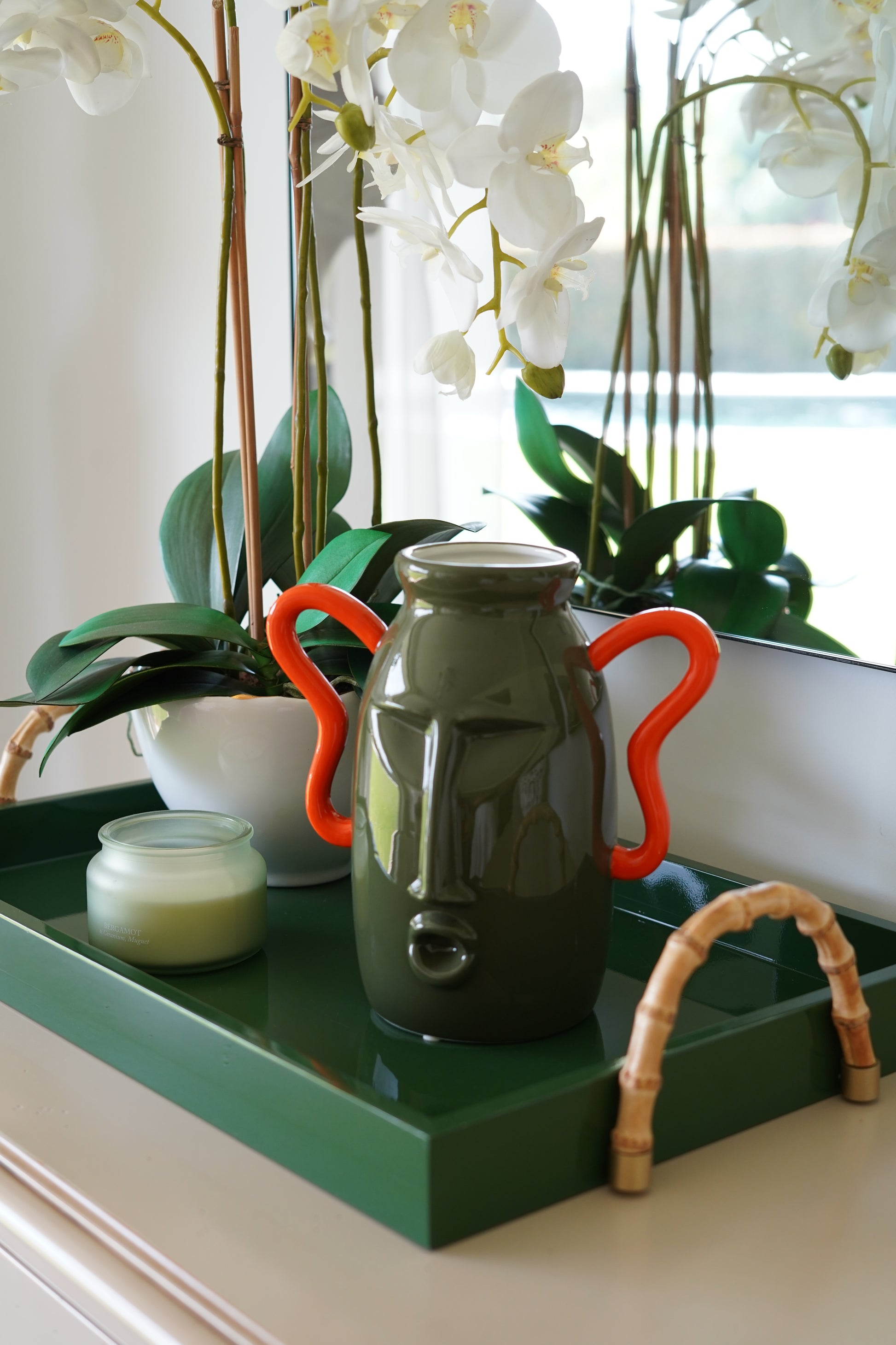 ~ Green & orange vase “Federico”