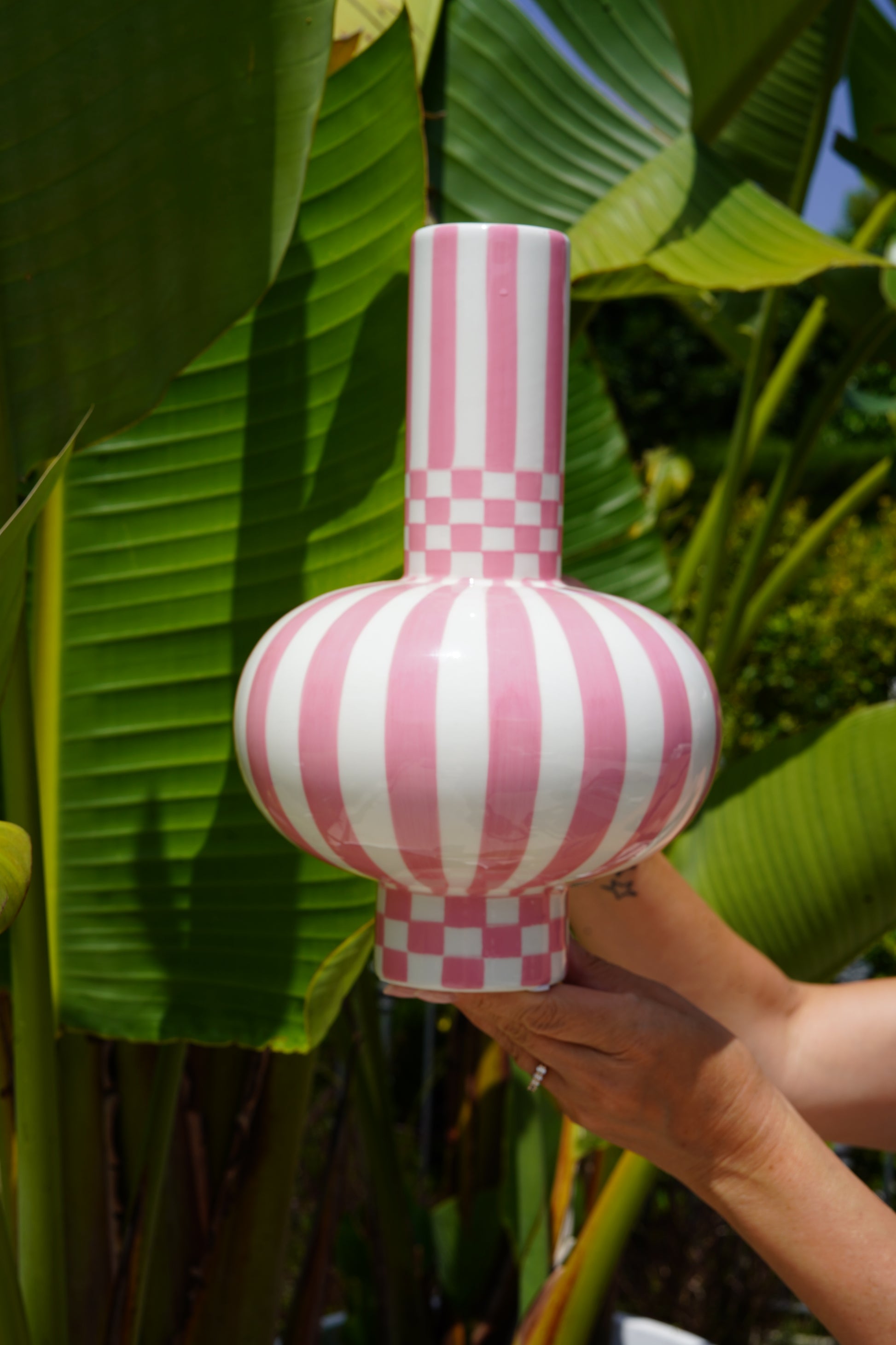 ~ Pink & white vase “Gabriel”