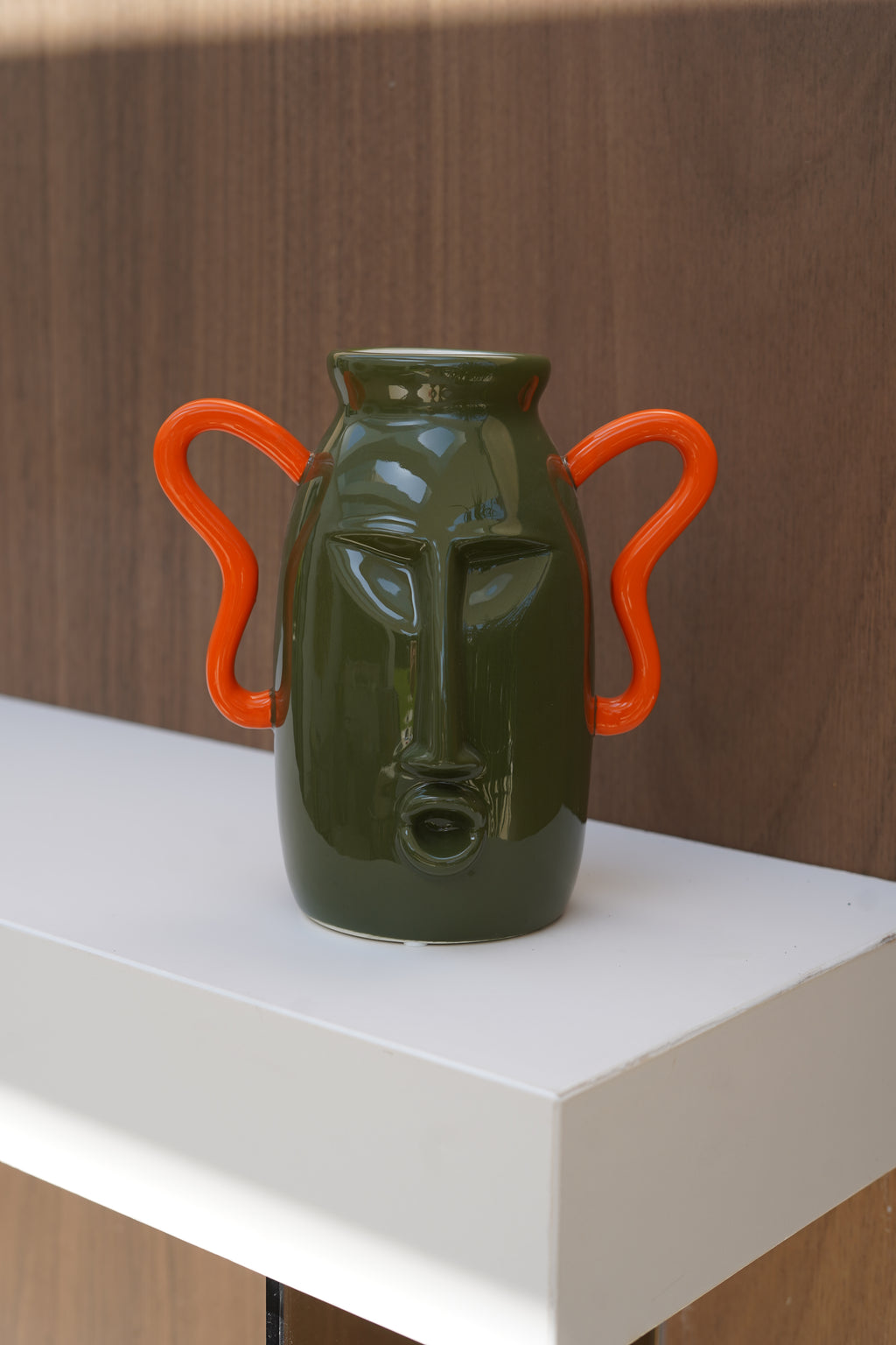 ~ Green & orange vase “Federico”