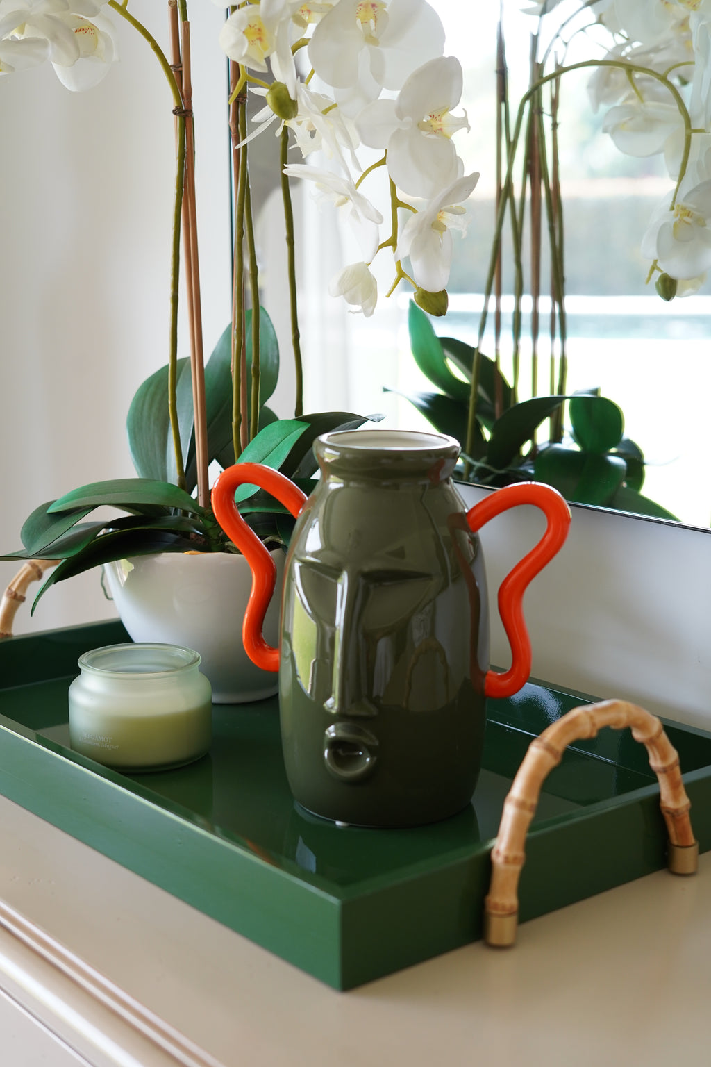 ~ Green & orange vase “Federico”